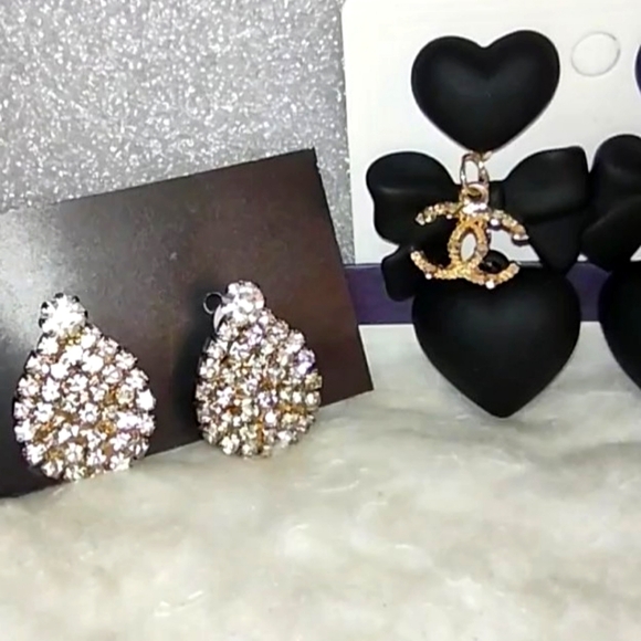 Rose Gold Pltd Pearl & Crystal Earrings - Picture 12 of 13